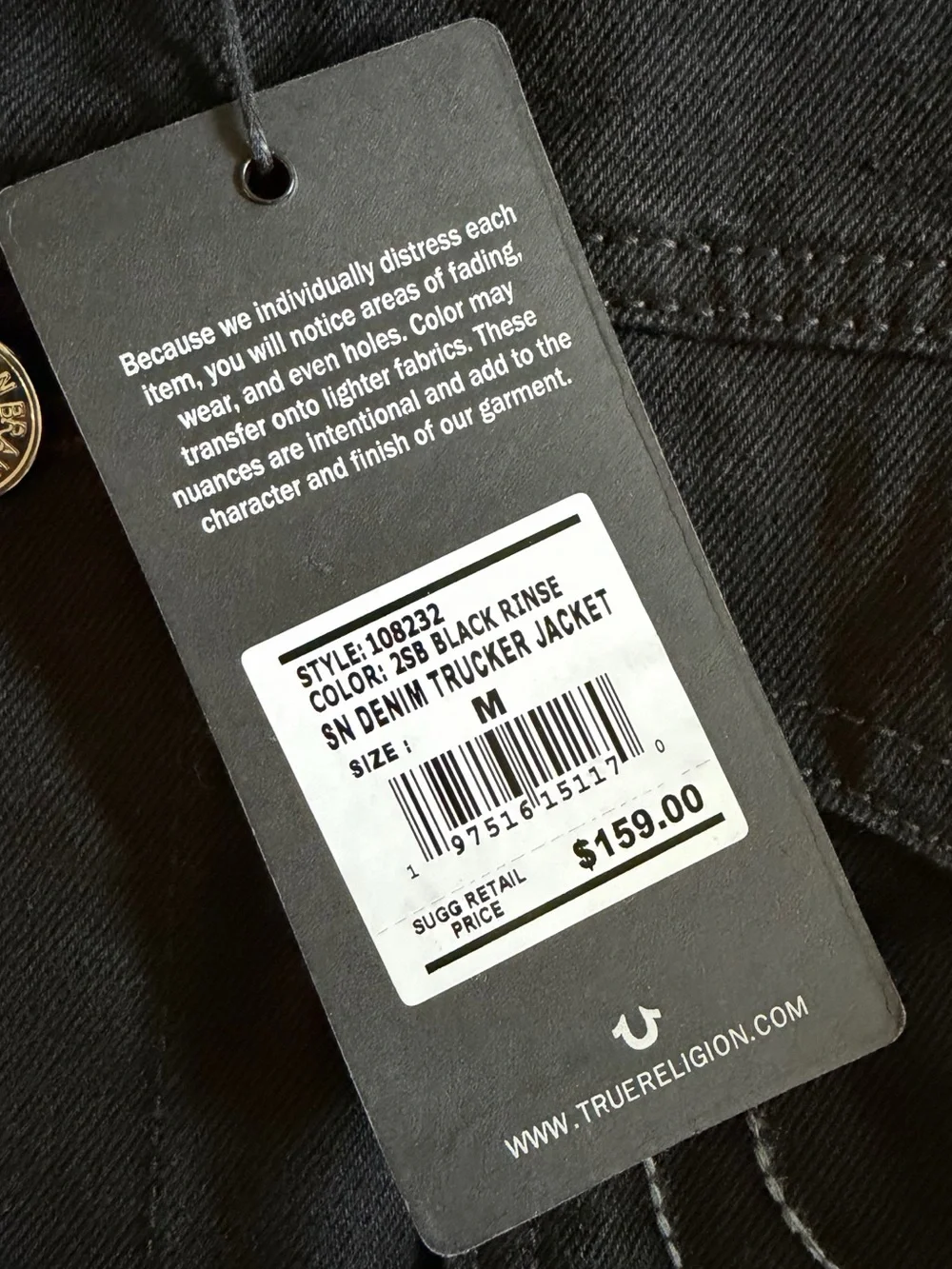 True Religion Black Lightweight Shirt Jacket